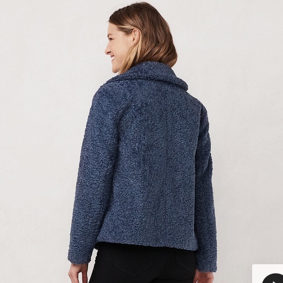 LC Lauren Conrad Fuzzy Blue Teddy Jacket - Picture 3 of 9